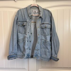 Vintage Calvin Klein trucker denim Jean jacket 90’s men’s size large